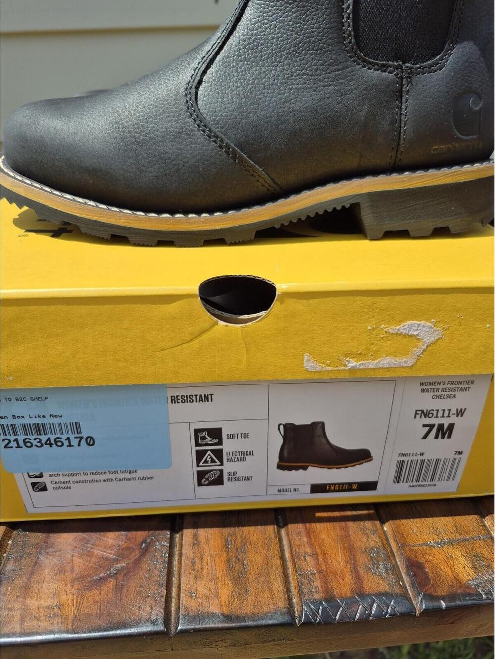 Carhartt Women's Frontier Soft Toe WaterResistant Chelsea Boot Black FN6111W 7 - Picture 5 of 8